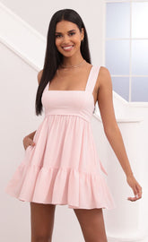 Square Neckline Dress in Pink