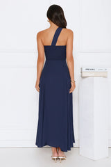 Styled Like A Star One Shoulder Maxi Dress Navy