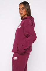 11th Street Sweet Kisses Oversized Hoodie Very Berry