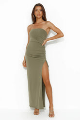 Tropic Date Maxi Dress Khaki