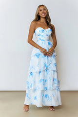 Sunlit Serendipity Strapless Maxi Dress Blue