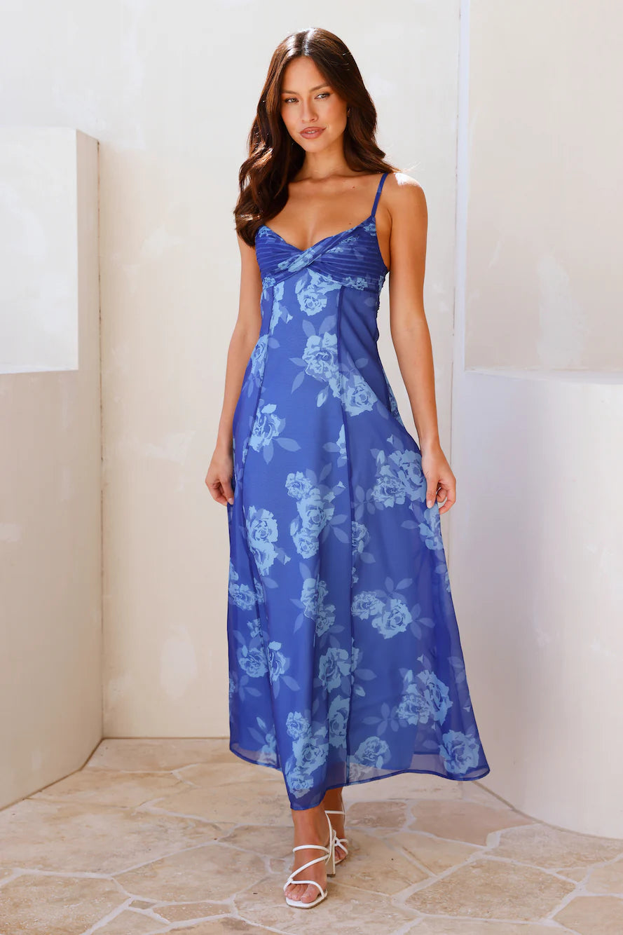 Spring Forward Maxi Dress Blue