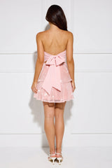 Spectacular Sequin Strapless Mini Dress Pink